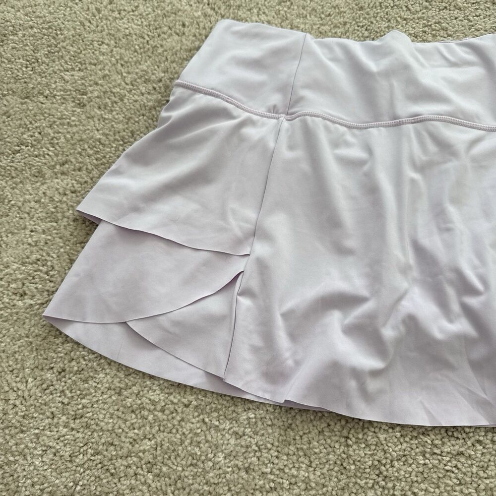 Athleta Momentum Tennis Skort Skirt Size S Lavender Pull On Outdoors Ruffle - Picture 2 of 7